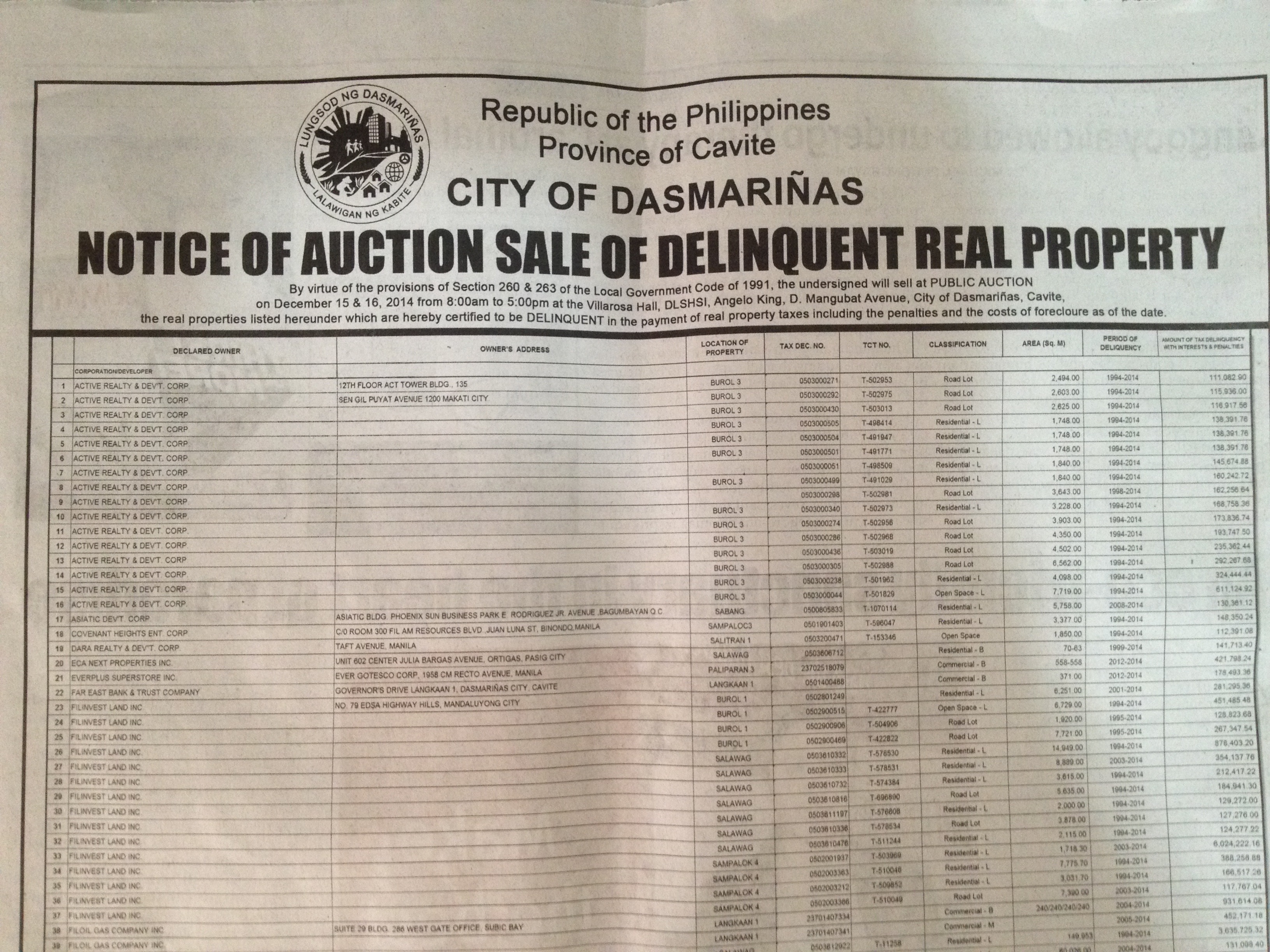 1st Notice of TDP Auction in Das Marinas city.jpg